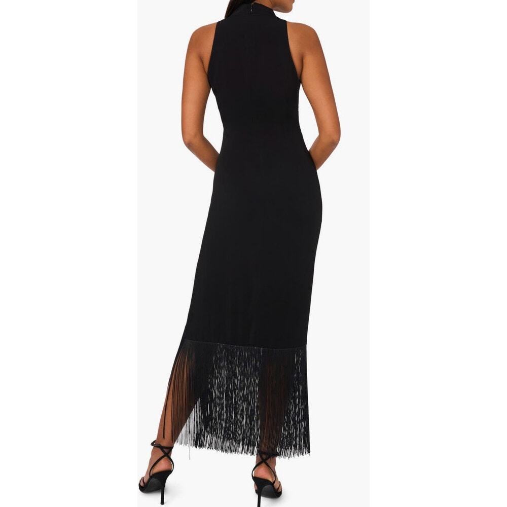Parker Dress The Sofia fringe hem black size 14 DEFECT - Picture 8 of 8